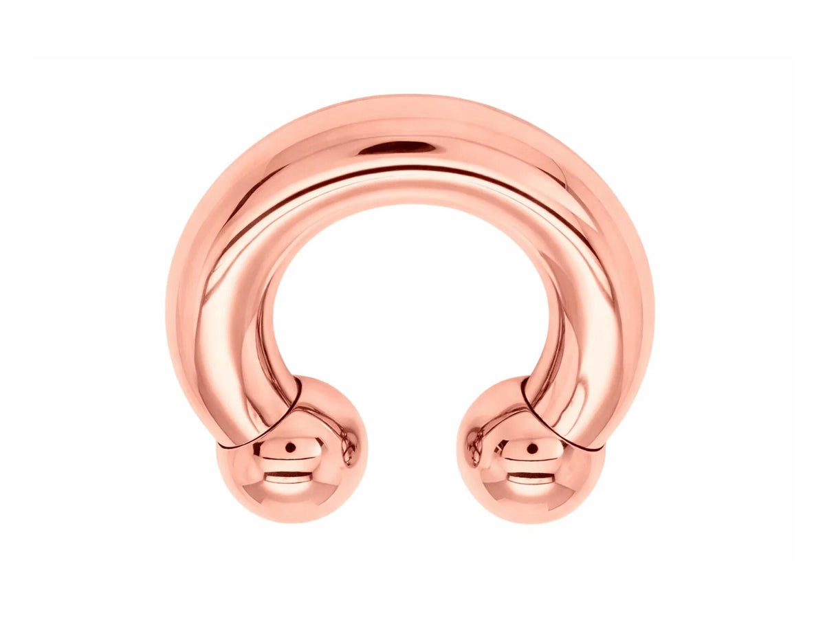Rose Gold Horseshoe Titanium Septum Ring: 6mm to 19mm