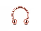 Rose Gold Horseshoe Titanium Septum Ring: 6mm to 19mm