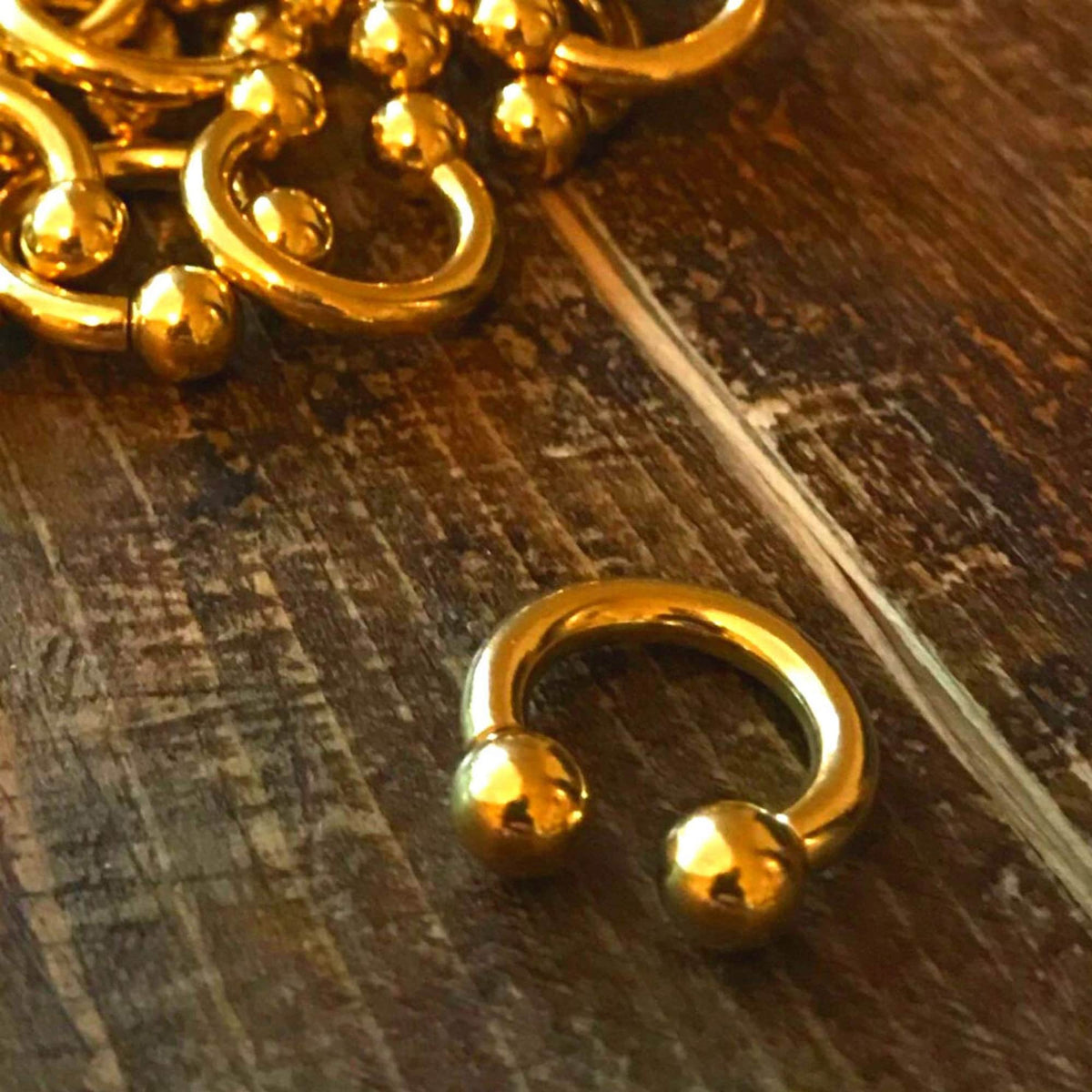 Rose Gold Horseshoe Titanium Septum Ring: 6mm to 19mm