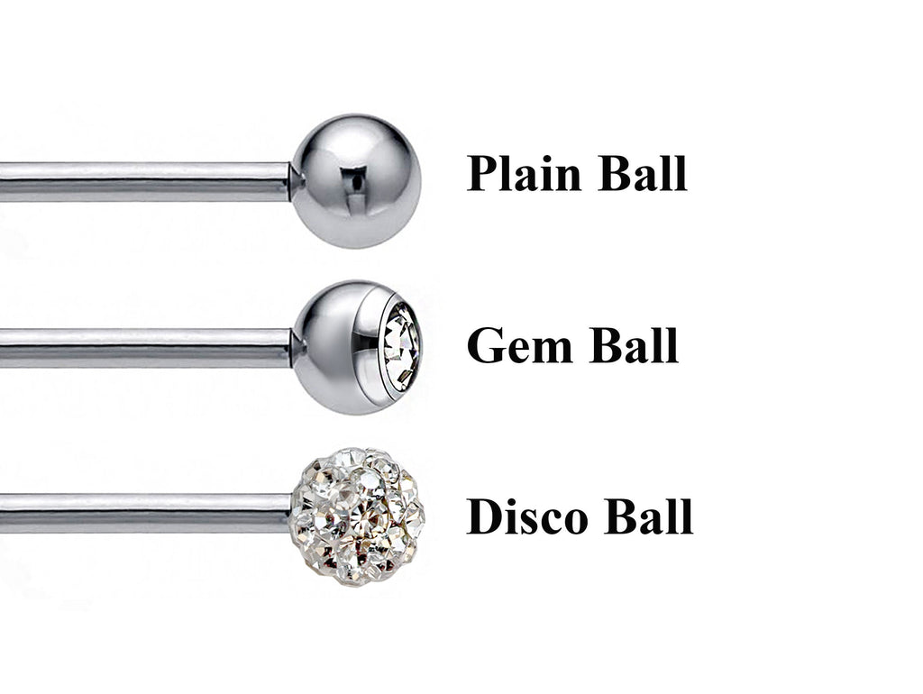 Surgical Steel Barbell Studs: Industrial Piercing Jewelry (3pcs)