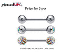 Surgical Steel Barbell Studs: Industrial Piercing Jewelry (3pcs)