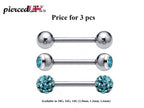Surgical Steel Barbell Studs: Industrial Piercing Jewelry (3pcs)