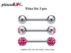 Surgical Steel Barbell Studs: Industrial Piercing Jewelry (3pcs)
