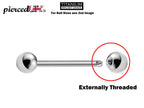 Titanium Nipple Barbell: 16g 14g Internal External Threaded Body Piercing