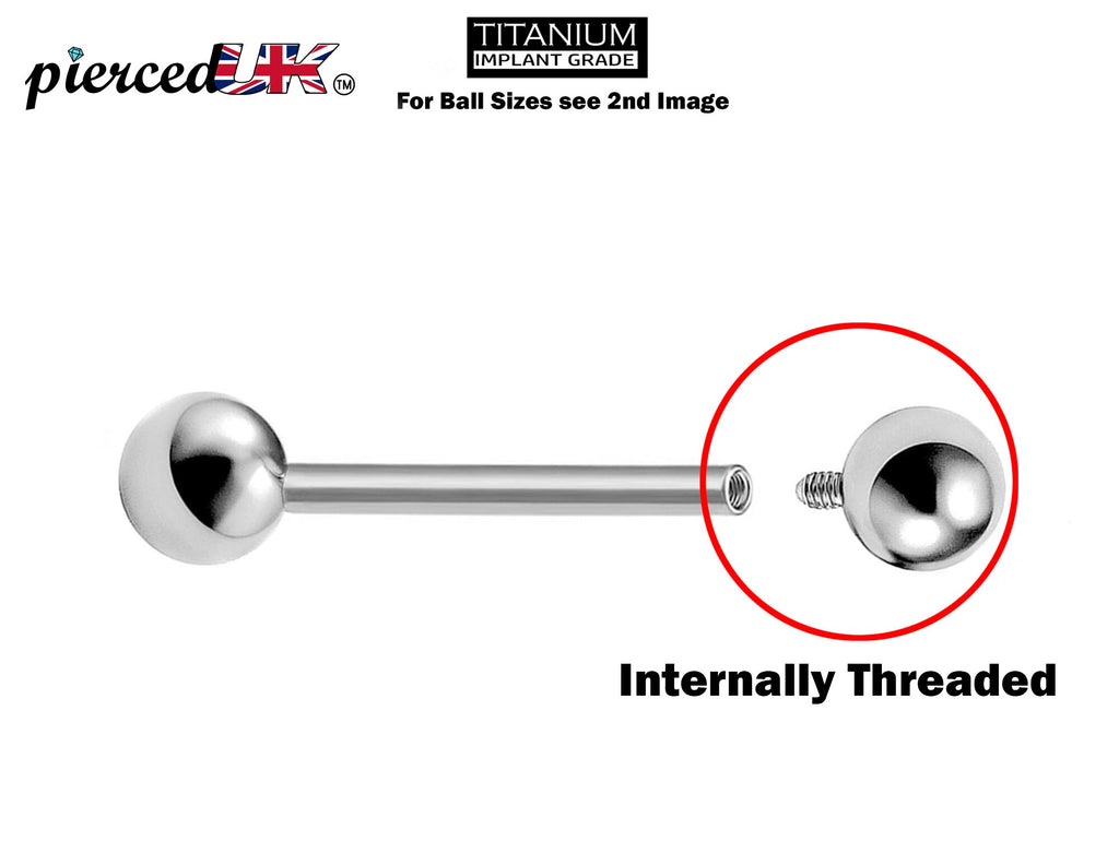 Titanium Nipple Barbell: 16g 14g Internal External Threaded Body Piercing