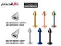 Titanium Spike Labret Stud: 18g-14g Lip Piercing