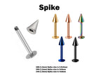 Titanium Spike Labret Stud: 18g-14g Lip Piercing