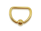 Solid Gold Captive Bead Ring: 10K 14K Nipple Piercing Jewelry