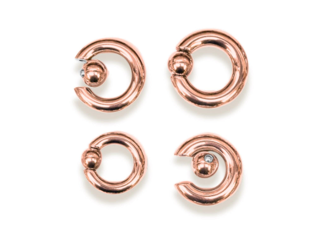 Rose Gold Titanium Prince Albert Ring: Captive Bead Body Piercing (2ga to 00ga)