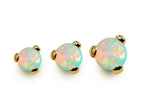 14K Gold Opal Ball Piercing: Internally Threaded Body Jewelry