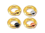 14K Gold, Titanium Ball Closure Ring: Prince Albert (2ga to 00ga Single Unit) Body Jewelry