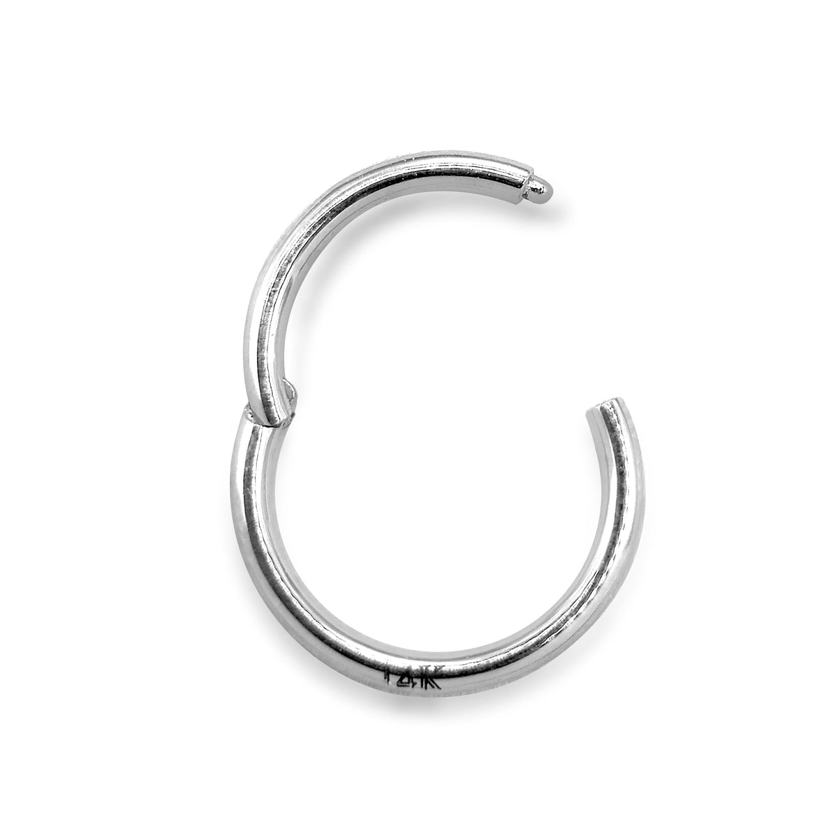 14K White Gold Septum Ring: Hinged Clicker, 18g 16g