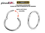 14K White Gold Septum Ring: Hinged Clicker, 18g 16g