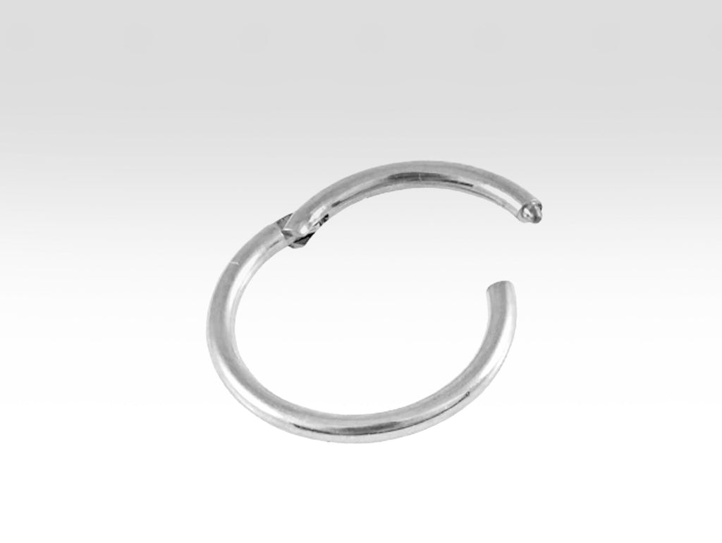 14K White Gold Septum Ring: Hinged Clicker, 18g 16g