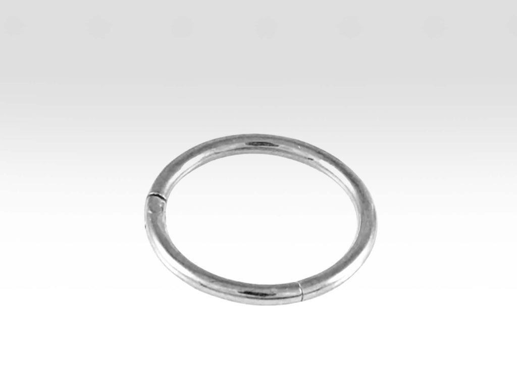 14K White Gold Septum Ring: Hinged Clicker, 18g 16g