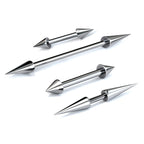Spike Barbell: Surgical Steel Industrial Piercing (16g, 14g)