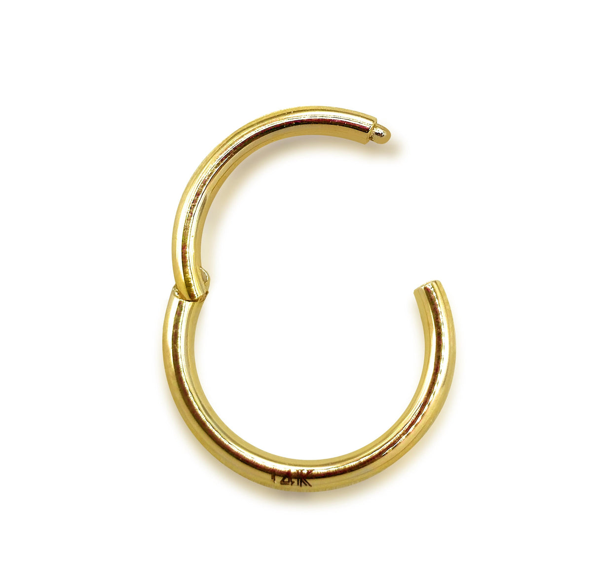Solid Gold Clicker Hoop: 20G 18G 16G 14G Segment Ring for Nose, Lip, Helix