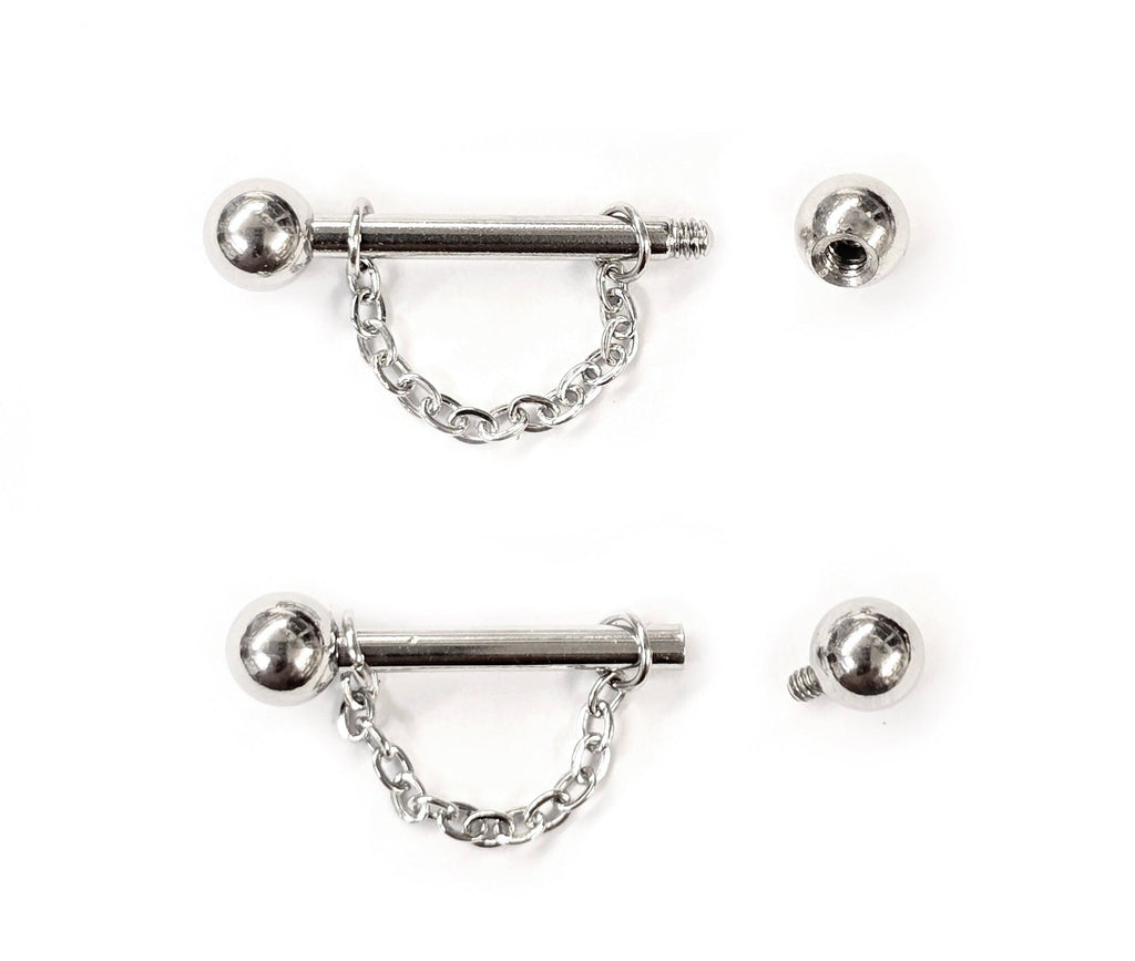 Titanium Bridge Piercing Barbell with Chain