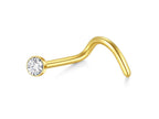 Titanium Nose Screw: 20G with CZ Crystal (2mm)