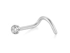 Titanium Nose Screw: 20G with CZ Crystal (2mm)