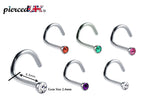 CZ Gem Nostril Screw: 16g Surgical Steel Nose Stud