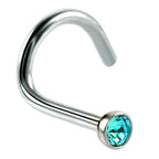 CZ Gem Nostril Screw: 16g Surgical Steel Nose Stud