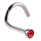CZ Gem Nostril Screw: 16g Surgical Steel Nose Stud
