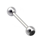 Titanium Barbell Piercing with Single Gem Balls: 14g-18g, 6mm-24mm