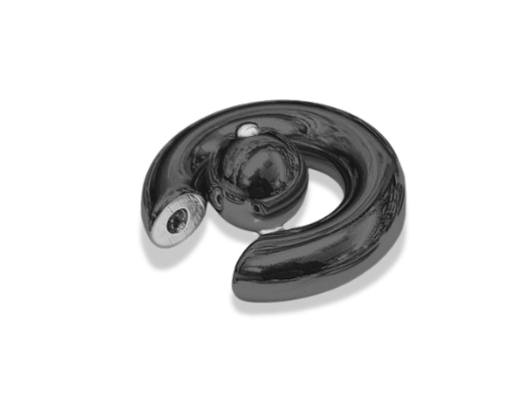 14K Gold, Black Titanium Prince Albert Ring: Captive Bead Hoop, 2ga-00ga