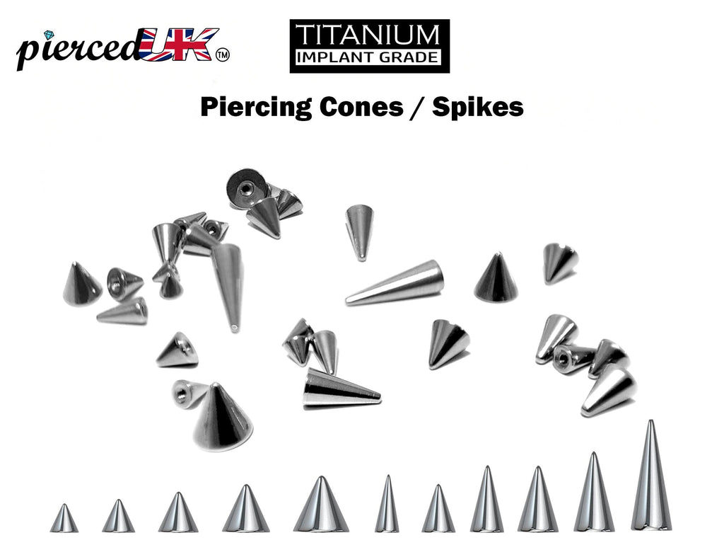 Titanium Spike Piercing: 16g/14g Threaded Cone Replacement
