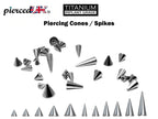 Titanium Spike Piercing: 16g/14g Threaded Cone Replacement
