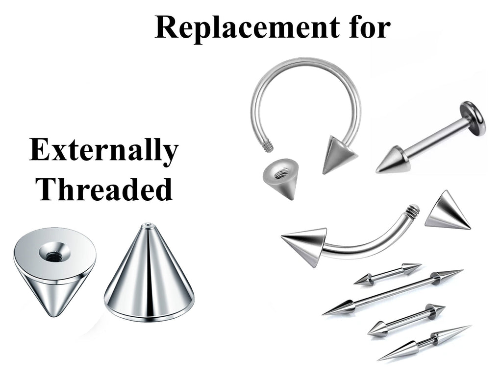 Titanium Spike Piercing: 16g/14g Threaded Cone Replacement