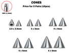 Titanium Spike Piercing: 16g/14g Threaded Cone Replacement
