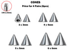 Titanium Spike Piercing: 16g/14g Threaded Cone Replacement