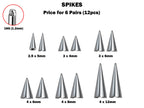Titanium Spike Piercing: 16g/14g Threaded Cone Replacement
