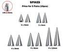Titanium Spike Piercing: 16g/14g Threaded Cone Replacement