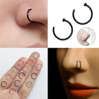 Titanium Nose Hoop: Hypoallergenic C-Type Nose Ring - 20g-14g, 6mm-12mm