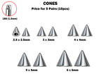 Titanium Spike Piercing: 16g/14g Threaded Cone Replacement