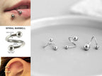 Surgical Steel Spiral Barbell: 16g/14g Twist Piercing