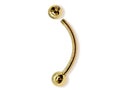Solid Gold Curved Barbell: Eyebrow, Rook Body Piercing Jewelry