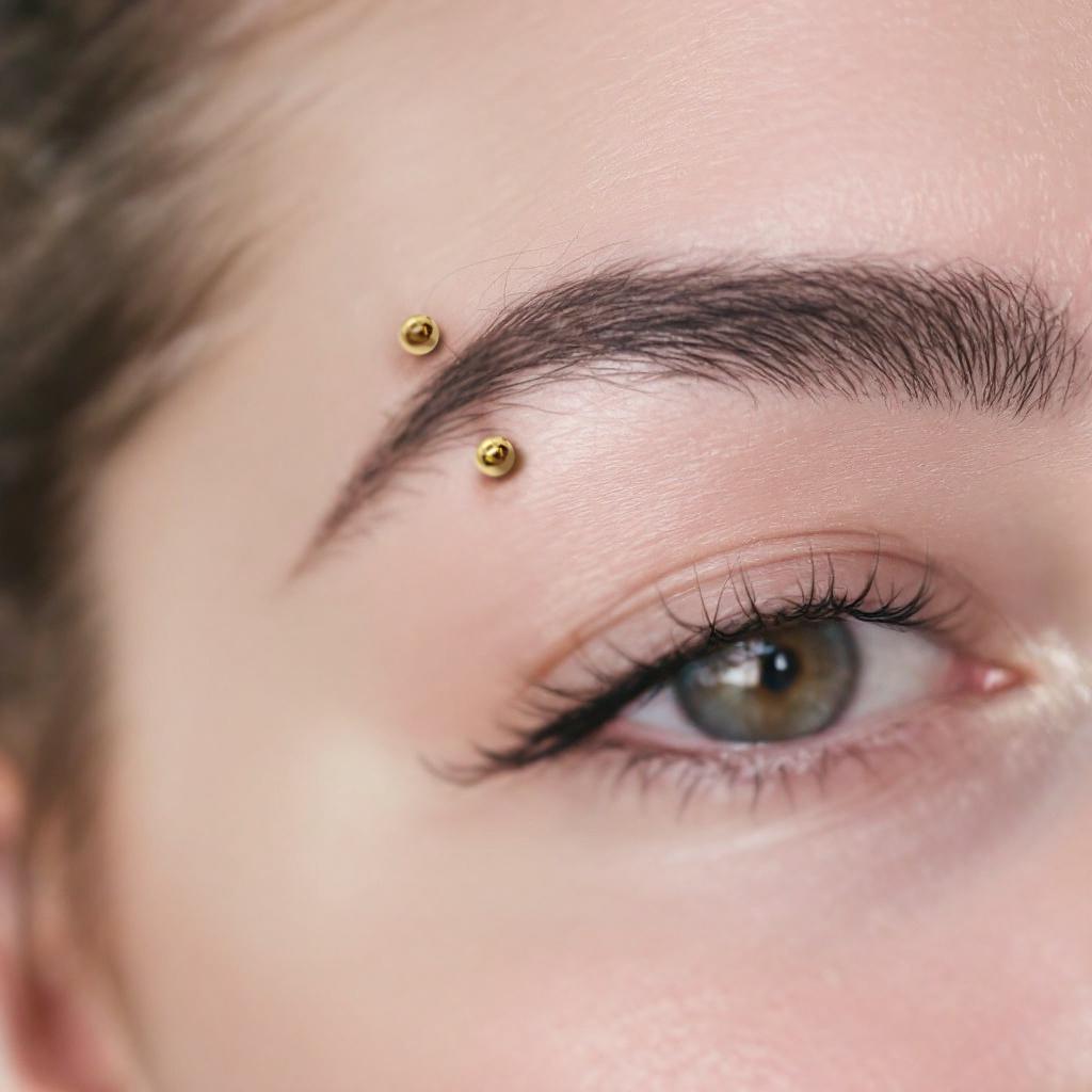 Solid Gold Curved Barbell: Eyebrow, Rook Body Piercing Jewelry