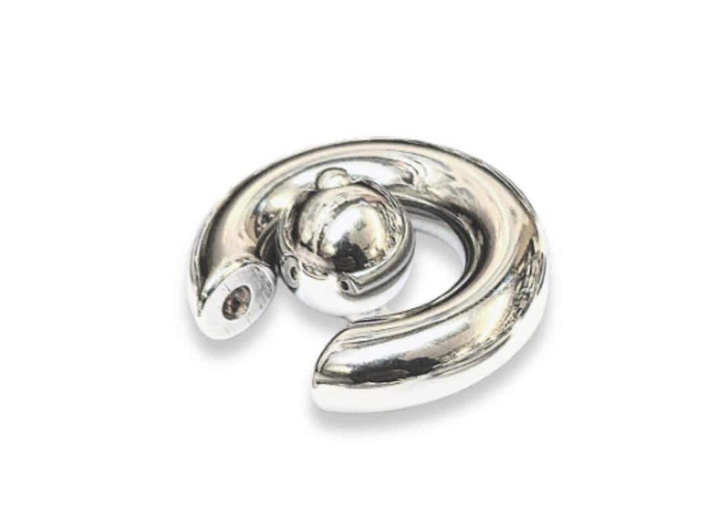 14K White Gold, Titanium Prince Albert Ring: Captive Bead CBR Body Jewelry