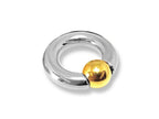 14K White Gold, Titanium Prince Albert Ring: Captive Bead CBR Body Jewelry