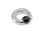 14K White Gold, Titanium Prince Albert Ring: Captive Bead CBR Body Jewelry