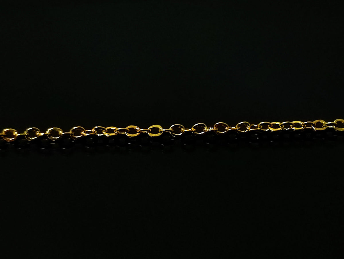14K Gold Nasallang Piercing: Crystal Nose Stud Chain (20-60mm)
