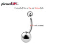 Surgical Steel Belly Bar: 14g Curved Barbell with Custom Ball
