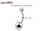 Surgical Steel Belly Bar: 14g Curved Barbell with Custom Ball