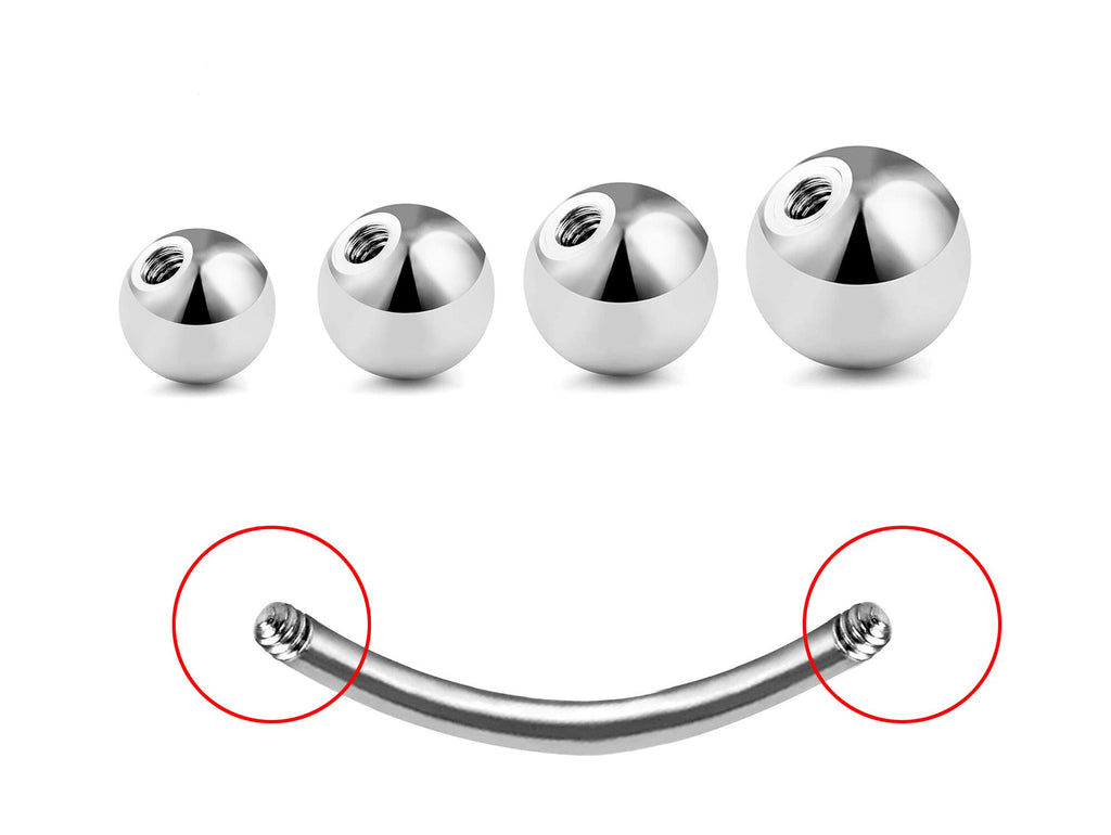 Surgical Steel Belly Bar: 14g Curved Barbell with Custom Ball