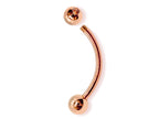 14K Rose Gold Curved Barbell: 16G Vertical Labret Piercing