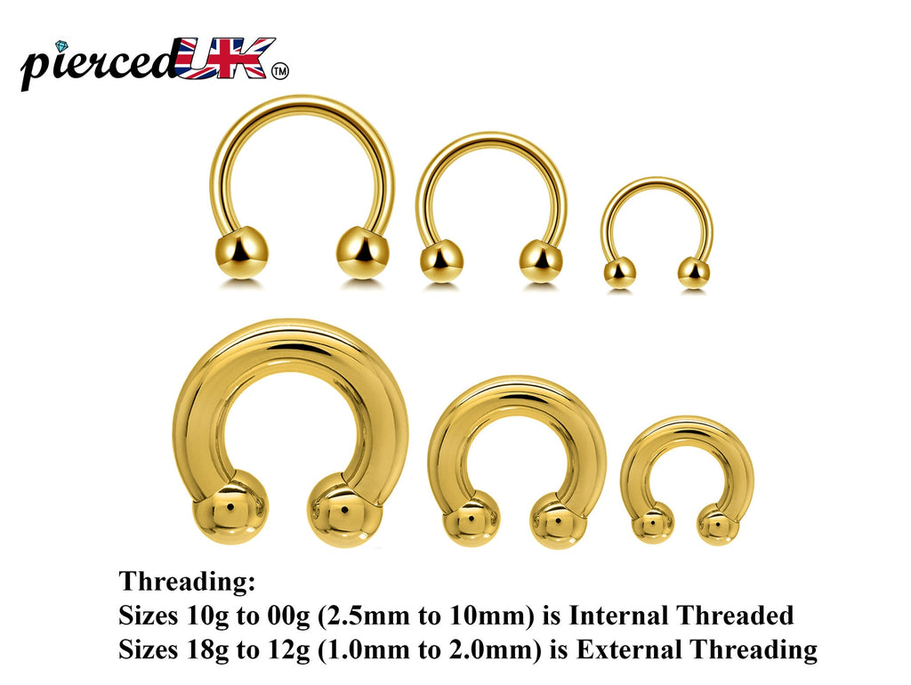Gold Horseshoe Septum Ring: Surgical Steel Body Piercing